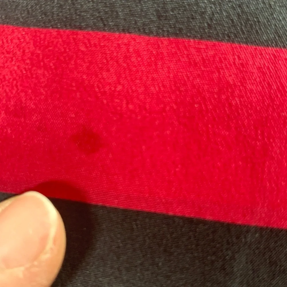 Liz Claiborne vintage silk scarf black and red stripes